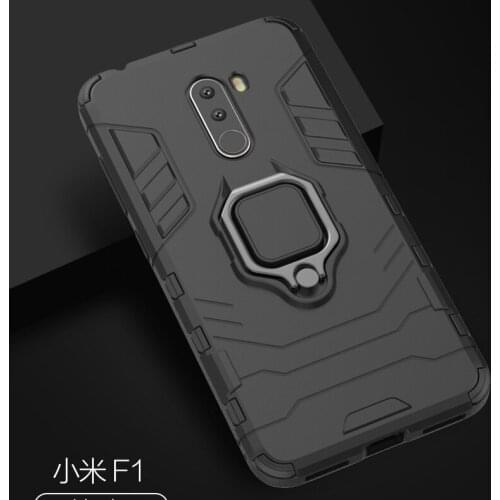 With stand Ring Hybrid case For Xiaomi Pocophone F1 Hard Silicone + PC Armor protect back cover for Xiaomi Pocophone F1 Poco F1