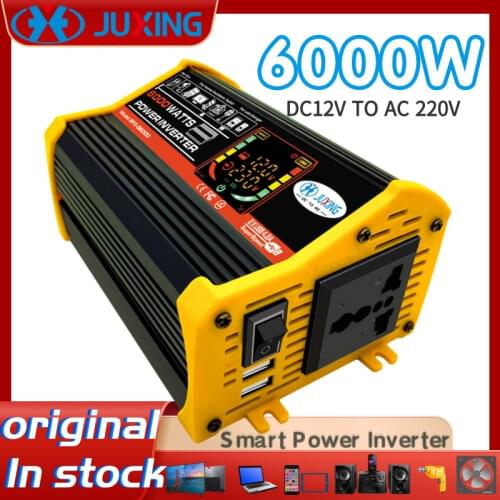 JUXING 6000W Converter Car Power Inverter Transformer DC 12V to AC110V/220V Power Charger With Dual USB Use for Vehicle,Outdoor