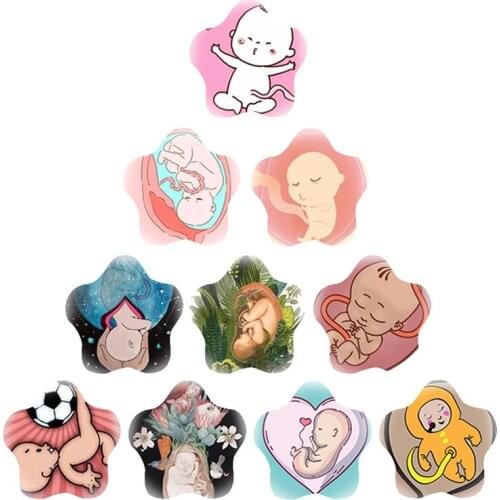 JWEIJIAO Maternal and Child Picture Pattern Retro Fashion Glass Cabochon Flat Back Small Jewelry Suitable for DIY Jewelry