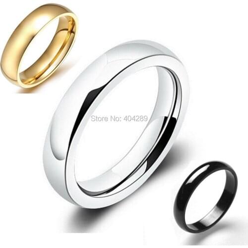 Wholesale 36pcs Top Quality Mixed Color Stainless Steel Rings,4mm in width,BLACK,SILVER,GOLD for Choose