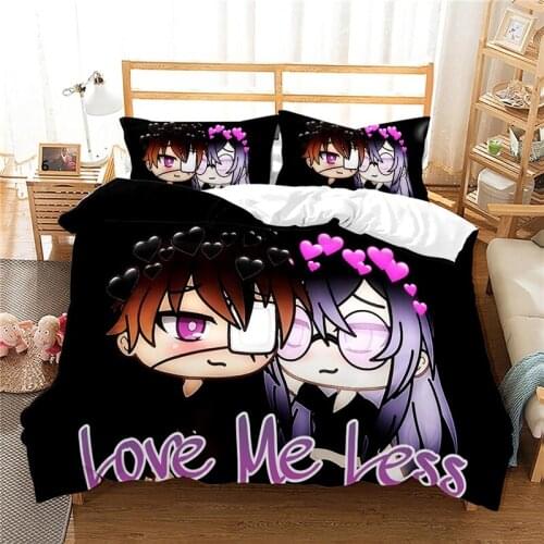 Hot Games Gacha Life 3d Pattern Bedding Set Printed Duvet Cover Sets with Pillowcase Twin Full Queen King Size Bedclothes Linens