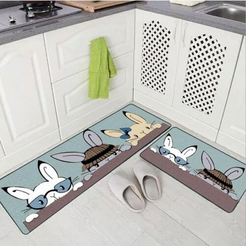 Kitchen Rectangle Mat Geometric Pineapple Printed Kitchen Floor Mat Modern Doormat For Bathroom Living Room Anti-Slip Carpet Rug