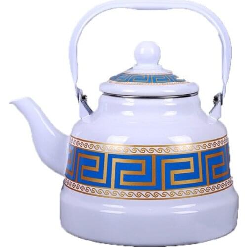 Mongolian milk teapot Tibetan butter teapot ethnic style Mongolian tableware teapot enamel beam teapot 2.5L