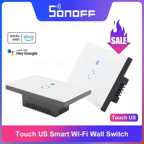 ITEAD SONOFF Touch US Wall Touch Wi-Fi Smart Switch 1Way 1 Gang Wireless Remote Control via eWeLink Support Alexa Google Home