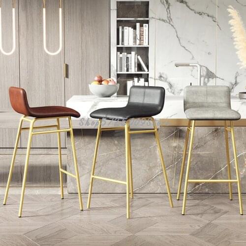 Nordic Iron Bar Chair Family Restaurant Modern Simple High Stool Light Luxury Cafe Bar Chair High Chair