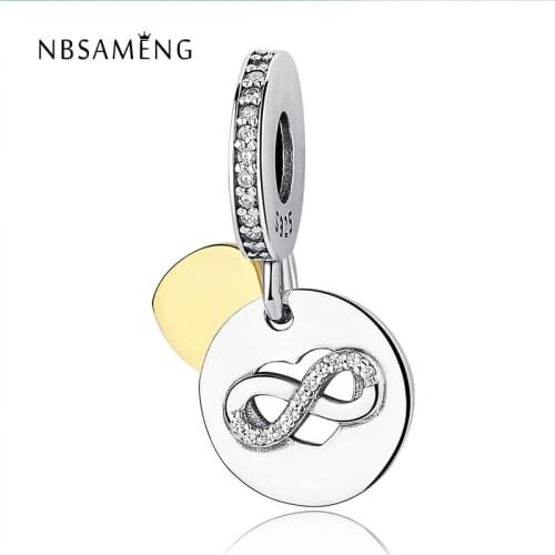 New 925 Sterling Silver Charm Heart of Infinity Pendant Beads Fits Original Bracelets DIY Women Jewelry Gifts