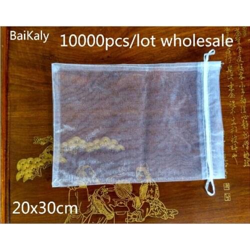 Wholesale 10000pcs 20x30cm Organza bags Jewelry packaging bags Wedding Decoration gift bag Organza Drawstring pouch Storage bag