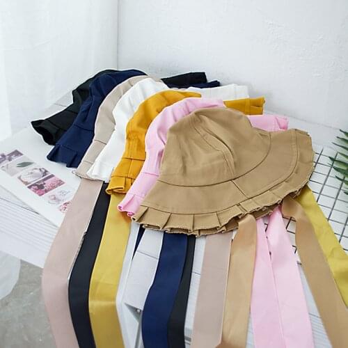 Large Eaves Lotus Leaf Bucket Hat Women Fashion Cotton Beach Sun Hats Bob Chapeau Femme Floral Panama Hat Fisherman Hat