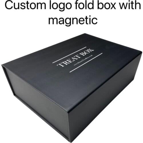 500pcs Custom Handmade Logo Recycled Cardboard Packaging Magnetic Closure Black Foldable Paper Gift Boxes for Shoe Clothes