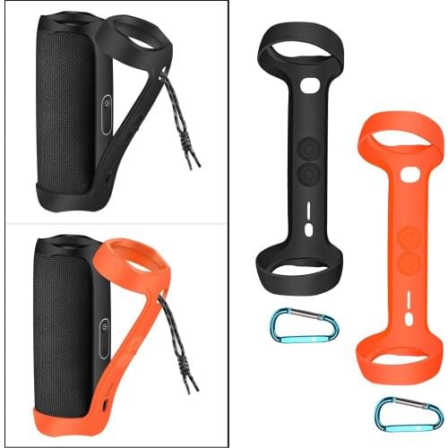 Portable Silicone Protective Case Cover Sleeve Skin with Carabiner for JBL Flip5 Wireless Bluetooth Speaker