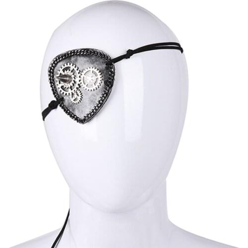 Retro Punk Gothic Eyepatch Pirate Cosplay Masks Eye Patch Anime Cosplay Costume Masquerade Single Eye Mask Blindfold Clubwear