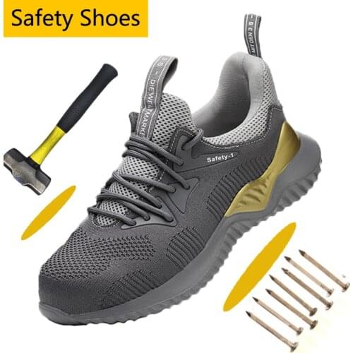 Steel Toe Indestructible Work Shoes for Men Lightweight Puncture Resistant Safety Footwear Construction Site Work Safety Shoes