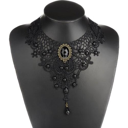 Retro Retro Lace Necklace Fashion Collar Necklace Necklace Bib Collection Jewelery Chain Necklace Handmade Gothic