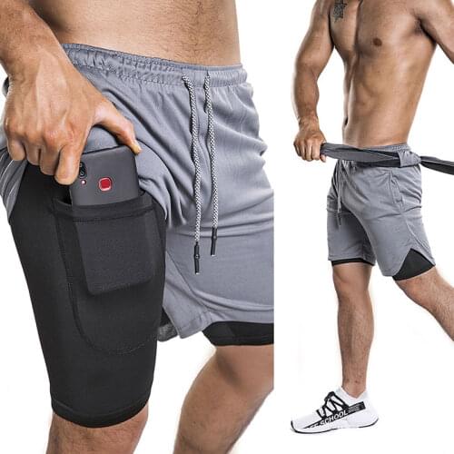 2021 New Summer Shorts Fifth Pants Sports Casual Fitness Pants Men Sweat-Absorbent Breathable Stretch