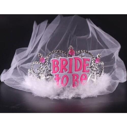 Bride To Be Veil With Feather Comb Decoration Bridal Crown Bachelorette Hen Event Party Supplies Wedding Favors Gifts