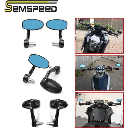 Universal 2PC Motorcycle 7/8" 22mm Bar End Rear Mirrors Scooters Rearview Side View For Honda CBR 250 Ninja ZX 6R Z800 Z1000