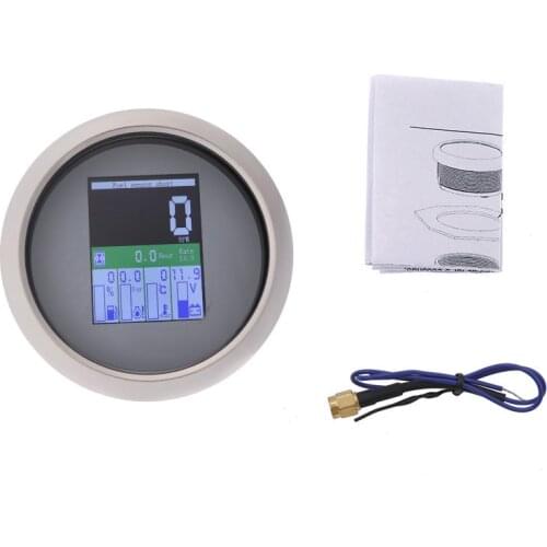 Universal 85mm 5 in 1 Multi-functional Gauge Digital Tachometer 9-32V Fuel Level Water Temp Oil Pressure Alarm Meter Accessories
