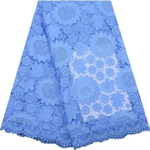 Zhenguiru High Quality Guipure Cord Fabric Bright Diamond African Lace Fabric Flower Nigeria Fabric For Women Wedding PartyA2139