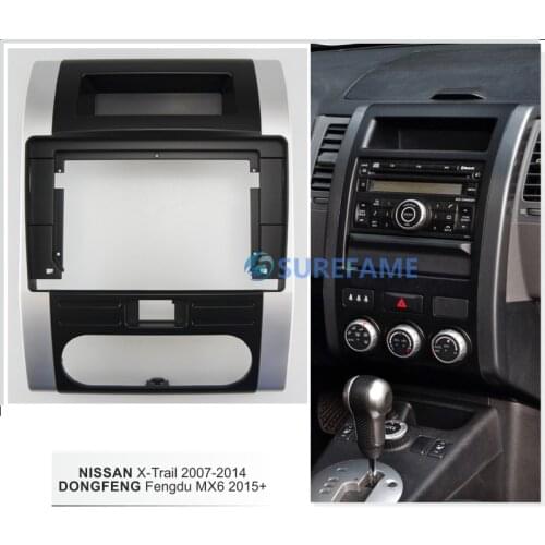 10.1 inch Car Radio Facia Panel for 2007-2014 NISSAN X-TRAIL XTRAIL Fascia Dash Kit Install Console Trim Plate Adapter Bezel
