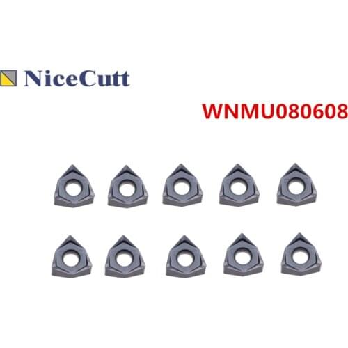 10pcs WNMU080608 Shoulder Milling Inserts Maching Steel Lathe Tools Cutting Indexed Milling Tools For Milling Cutter Nicecutt