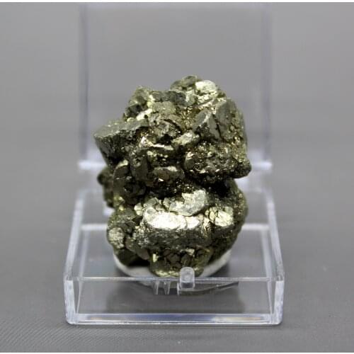 100% Natural rare Spherical pyrite mineral specimen stones and crystals healing crystals quartz gemstones box size 3.4 cm