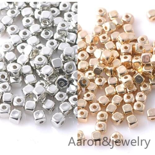 5mm 200pcs Gold and Silver CCB Square Seed Spacer Beads For Jewelry making DIY YKL0346X