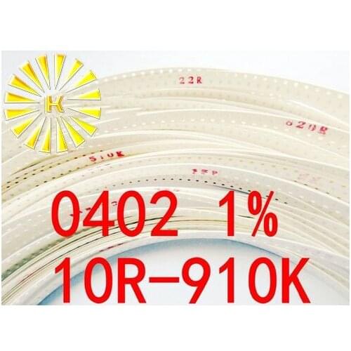 80valuesX50pcs=4000pcs 0402 SMD Resistor Kit Assorted Kit 10R-910K ohm 1% Sample Kit Sample bag