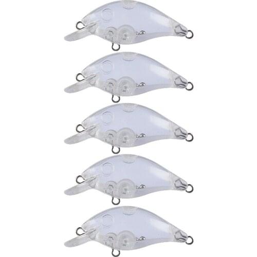 50pcs 5.5cm/3.6g Blank Nude Baits Crankbait Minnow Bait Unpainted Lure Bodies Fishing Bait