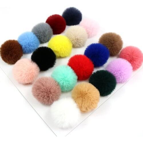 50pcs/lot 6CM Faux Rabbit fur pompoms Fur balls for hat cap winter fur pom poms