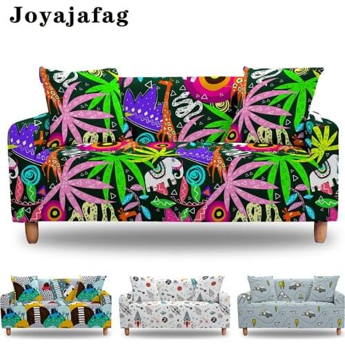 Abstract Painting Elastic Sofa Cover For Living Room Stretch Couch Covers Washable Dust-proof Slipcover 1/2/3/4 Seater