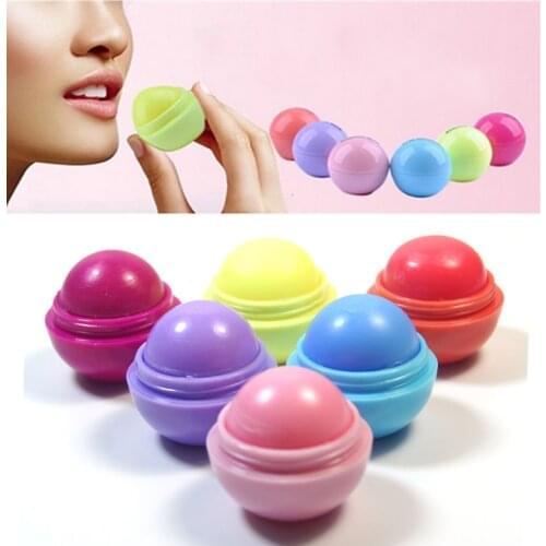 6 Colors Natural Plant Sphere Lip Pomade Fruit Lip Balm Moisturizer Lipstick Organic Lip Ball Lipstick Gloss Makeup