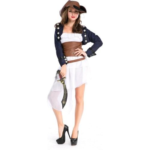 Free Shipping Cute Sexy Pirate Costume,Halloween party costume ,Carnival party costume,Size M,3ML
