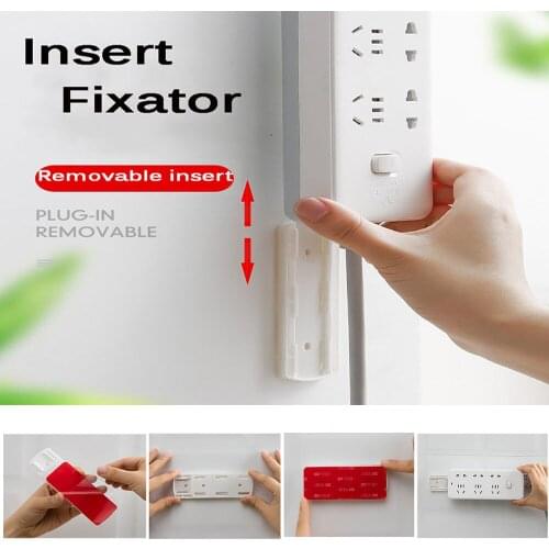 3CM Seamless Punch-free Plug Sticker Holder Wall Fixer Power Strip Holders Storage for Sockets Wall Holders Shelf Stand Holder