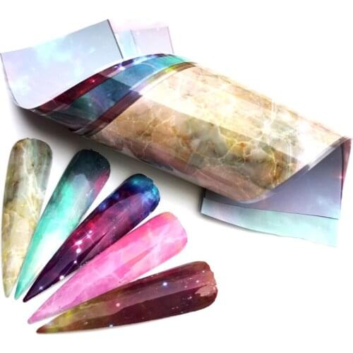 YWK Nail Foils Marble/Butterfly / Flower Series Nail Transfer Foils Decorations DIY Design Nail Art Transfer Sticker Decals