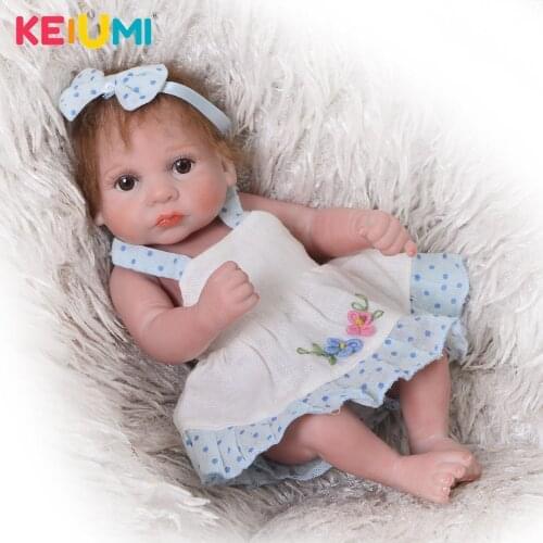 Hot Sale 11 Inch Mini Doll Reborn Babies Full Silicone Body Newborn Dolls Realistic Boy Baby Toys Children Birthday Gifts