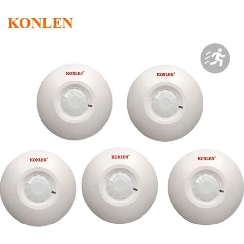 12V Wired PIR Motion Sensor Ceiling Detector 360 Degree Infrared Movement Detection N.O N.C Signal Output Link Wire Alarm System