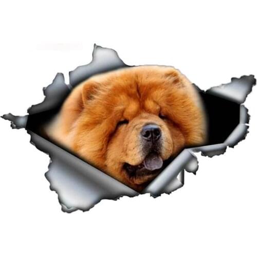 Personality Red ChowCar Sticker Torn Decal Reflective Vinyl Dog Stickers Personality Car Decoration Apply To Car Window