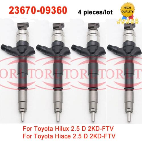 4Pcs 2KD-FTV injector 23670-09360 for DENSO injection diesel TOYOTA HILUX 23670-0L070 095000-8740 095000-7761 HIACE V2.5 D4D