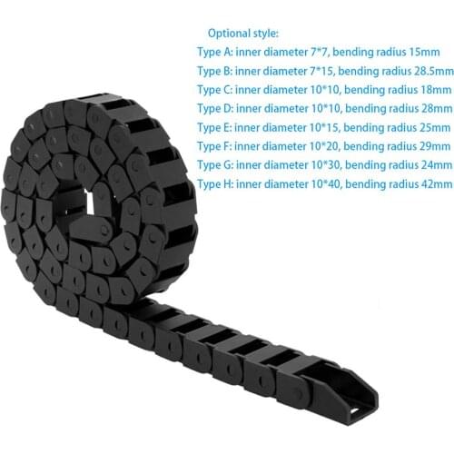 3D Printer Cable Chain Wire Transmission Carrier Nylon Drag Towline for CNC Machine Tools, Electronic Equipment Stone Machinery