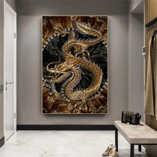 Chinese Dragon Canvas Painting Painting Print Posters and Modern Art Oil Painting Prints Home Living Room Decoration Painting