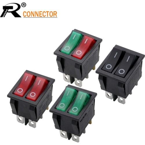 KCD3 Double Rocker Switch with light ON/OFF 4/6pin power button switch electric baking pan electric heater switch 20A~125V AC