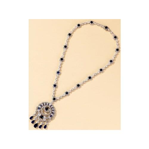 Hot Brand Fashion Party Feast Jewelry For Women Banquet Tassel Pendant Crystal Necklace Hyperbole Necklace Fine Costume Jewelry