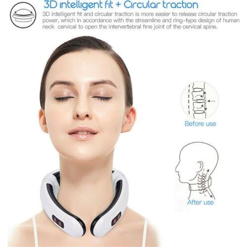 Neck Massager & Electric Pulse Control Far Infrared Heating Pain Relief Tool Health Care for Neck Relaxation Machine