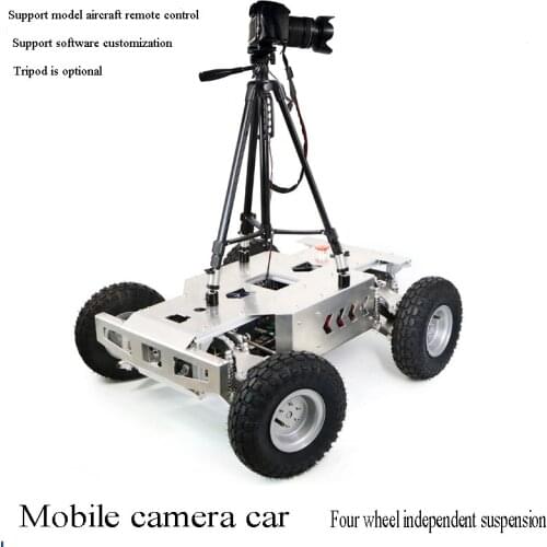 Mobile photography trolley time-lapse photography platform Akerman steering robot remote control independent hanging rubber whee
