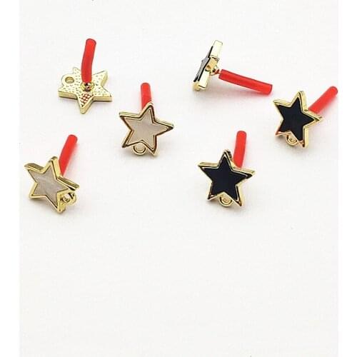 New arrival! 13x13mm 100pcs Zinc Alloy Star shape Ear Stud for Hand Made Earrings DIY parts,Jewelry Findings & Components