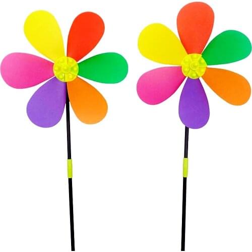 New Colorful Plastic Flower Spinner Windmill Toys Pinwheel Self-assembly Windmill Home Garden Decor Outdoor Gifts Childrens Toy