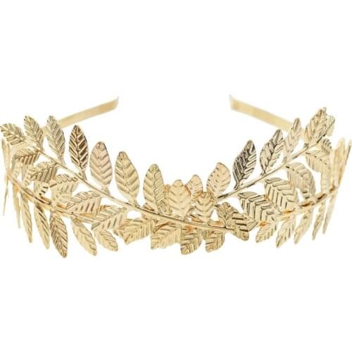 Greek Goddess Hairband Headband Crowns Gold Leaf Dainty Wedding Hair Accessories Women Tiaras Bridal Forehead Hairband Jewelry