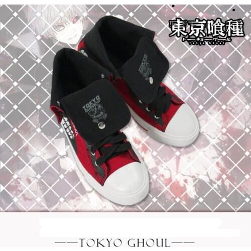 Japanese Anime Tokyo Ghoul Kaneki Cosplay Shoes Adult Mens Canvas Casual Mid Top Shoes Sneakers Harajuku Plimsolls