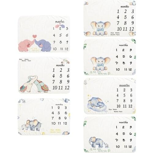 Newborn Baby Milestone Blankets Photography Blanket Bathing Towels Flower Print Soft Blanket DIY Infant Photography Props