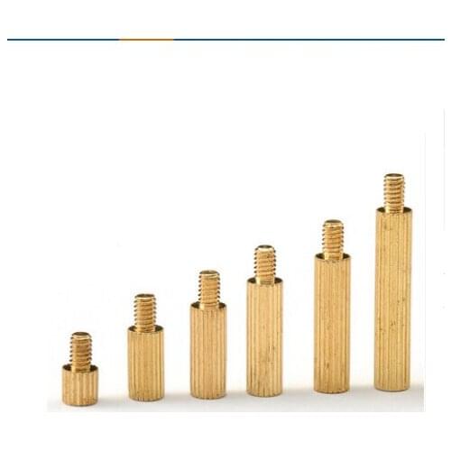 Single head knurling hexagon copper cylinder M2 brass pillars H59 separation pillar screw